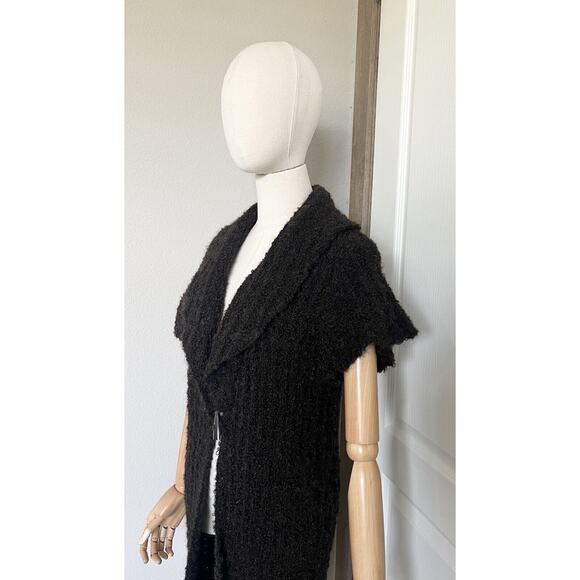 Tabask Handmade Peruvian Alpaca Wool Blend Knit Brown Long Cardigan Sweater Sz S - Picture 8 of 16